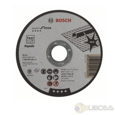 Bosch Expert for Inox – Rapido straight cutting disc AS 46 T INOX BF, 125 x 1,0 x 22.23 2608600549